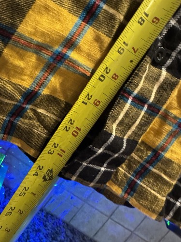 American Eagle Herren Gr. L kariert gelb Flanell Langarm Freizeithemd - Bild 5 von 8