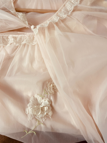 Vintage 50's Vanity Fair Peignoir Set Babydoll Short Nightgown/Robe Double Nylon - Picture 18 of 19