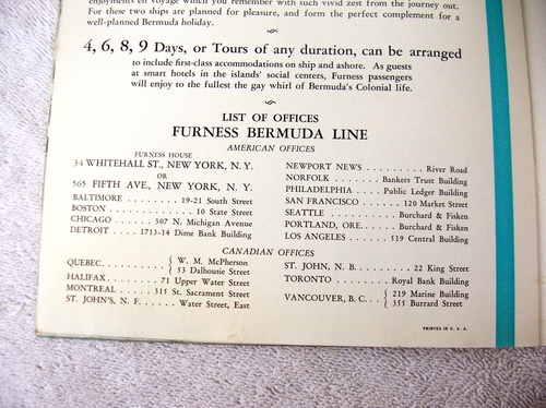 Furness Bermuda Line 1930 - Bermudas para deportes, folleto de lujo - Imagen 8 de 9