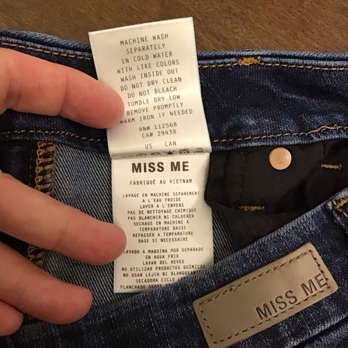 Miss Me 29 (7/8) High Rise Flare Damen Jeans ausgefranste Fransen Säume Stretch - Bild 10 von 13