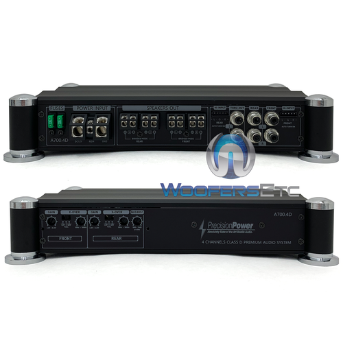 PRECISION POWER A700.4D 4-CHANNEL 1400W COMPONENT SPEAKERS TWEETERS AMPLIFIER - Picture 2 of 8