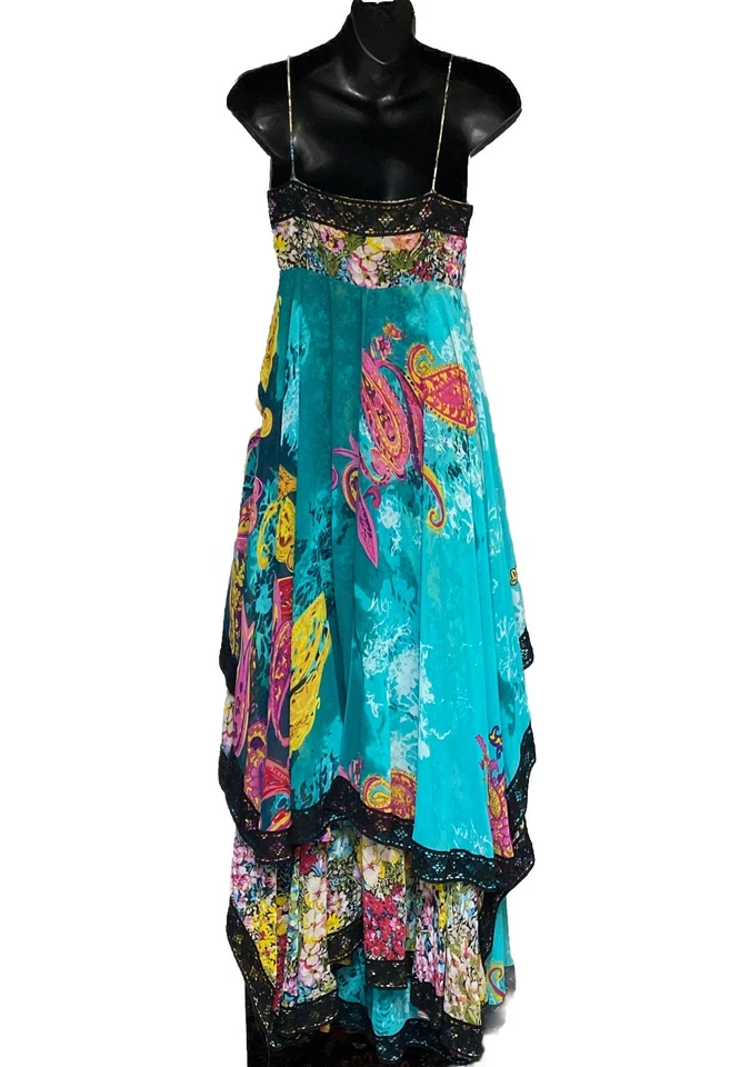 Vestido Babydoll Ark & Co Dopamina Talla S Multicolor Boho Hada En Niveles Asimétrico Foto 3 de 4