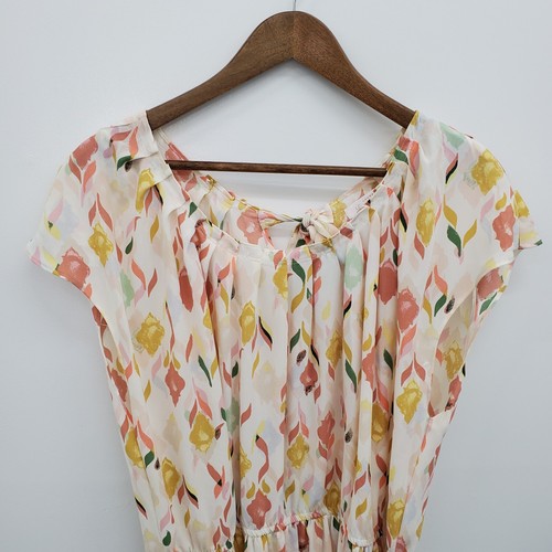 Lauren Conrad Belted Floral Short Sleeve Mini Dress Womens Size XXL Lightweight - Picture 10 of 15