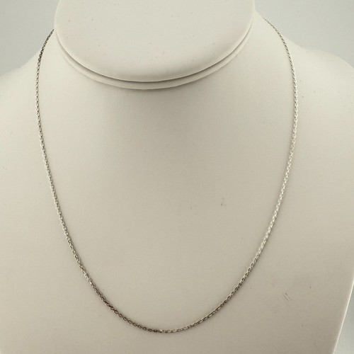 Collar Italia Vintage Plata de Ley 925 Delicado Lindo Cadena Vinculado 18"" (1,4 g) - Imagen 3 de 5