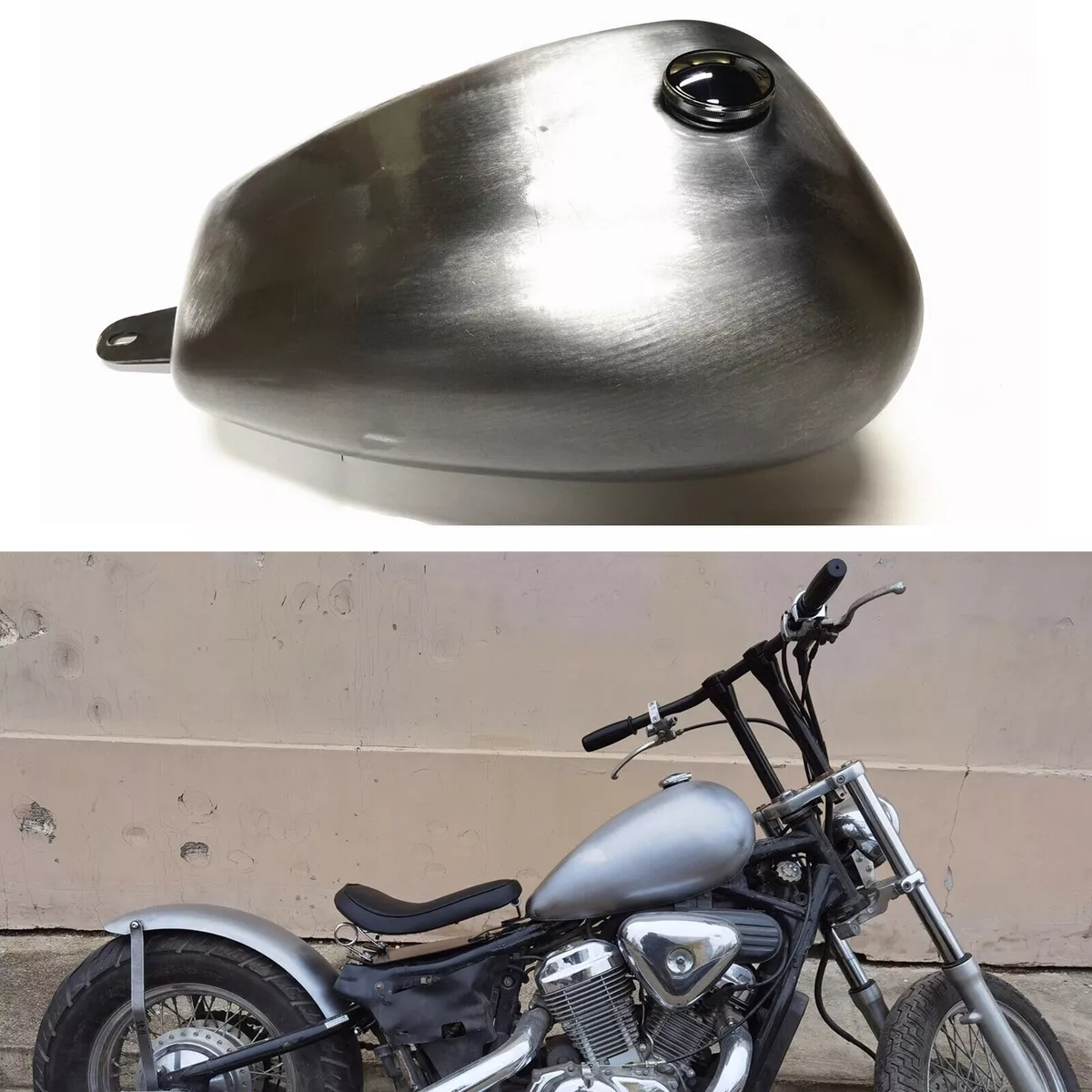 For HONDA steed400 600 Motorcycle Petrol Gas Fuel Tank Silver 10L