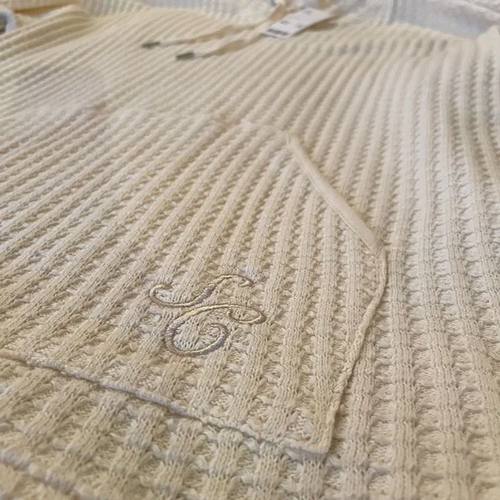 Standard Cloth Oversized Alpine Waffle Anorak Sweatshirt in White, Mens Small - 第 3/7 張圖片