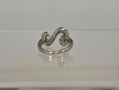 1/10 kt Schwarz & Weiß Rundschliff CZ offenes Herz Ring in massiv 925 Sterlingsilber - Bild 2 von 4