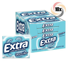 Full Box 10x Packs Wrigley's Extra Smooth Mint Gum  15 Sticks Each  Sugar Free