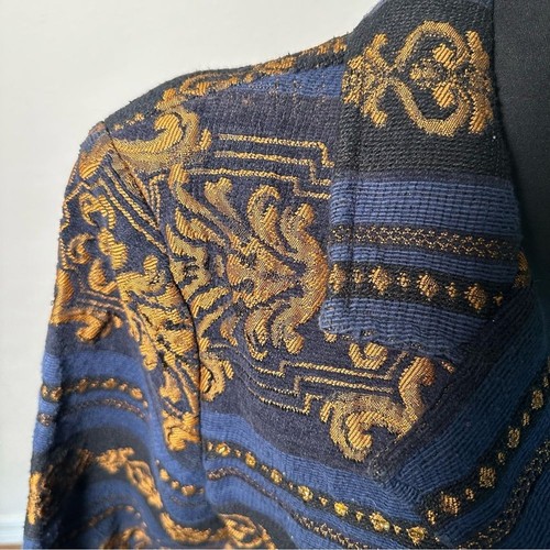 Blazer Alex Kim bleu et or avec motif orné - Photo 6/8
