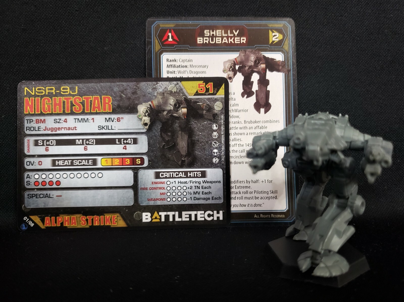 Карты пилота боевого робота Battletech Nightstar Тяжелое боевое копье СТАЛИ катализатором Kickstarter