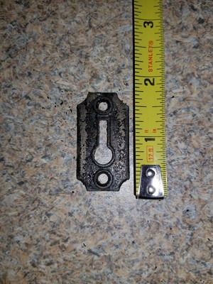Antique Ornate Cast Iron Keyhole Escutcheon Trim Plates