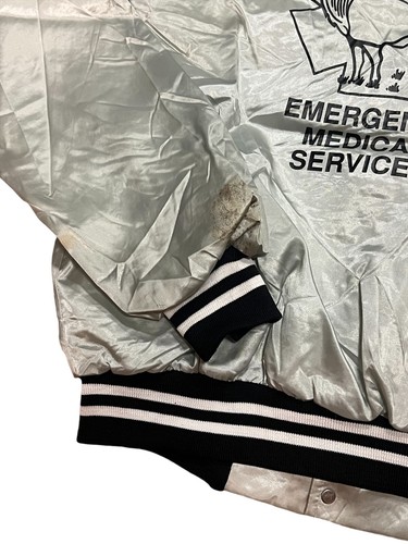 Wearguard Vintage Jacket Womans Size L Nylon Button Up Silver Caribou County EMS - Picture 23 of 23