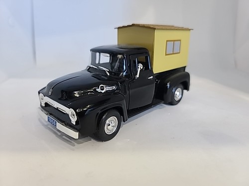1956 Ford F 100 Pickup Camper Black Tan 1 32 Diecast National Motor Museum Mint - Picture 12 of 13