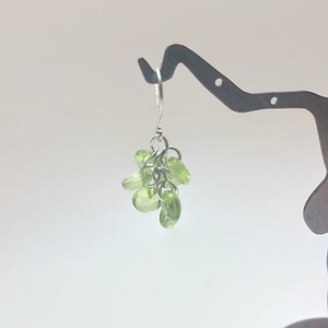 Silver-Tone-Green-Bead-Cha-Cha-Earrings