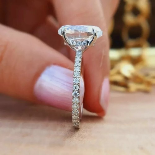 VS2/G Lab-Grown Diamond 3,10Ct Oval-Cut Solitär Verlobungsring 14k Weißgold - Bild 3 von 5