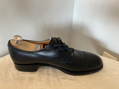 VTG Barrie LTD Mens Cap Toe Dress Shoes Black Oxford Balmoral England 10 B - Picture 3 of 13