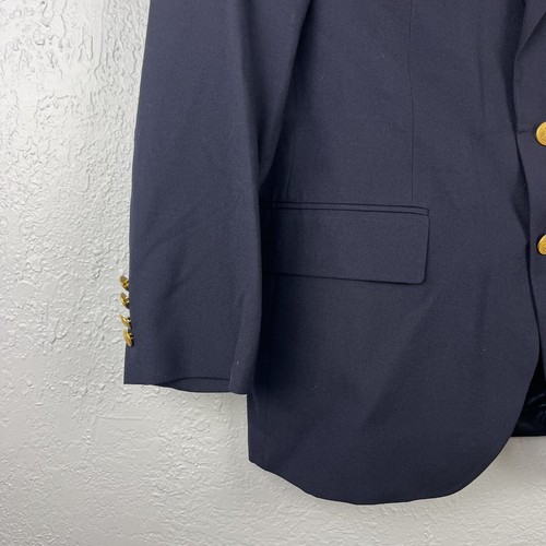 NUOVO Polo University Club Ralph Lauren Blazer Uomo Tinta Unita Navy Lana Blazer 42S Nuovo con etichette - Foto 4 di 24