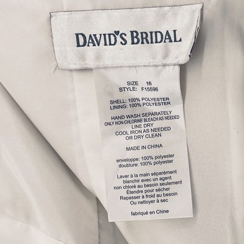 Vestido de Novia Davids 16 Beige Dama de honor Novia Estampado Encaje Plisado Mini - Imagen 6 de 10