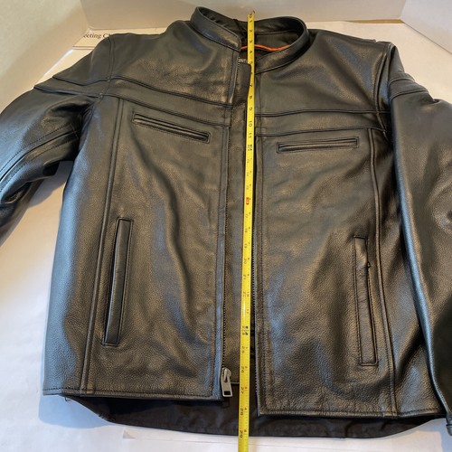 Milwaukee Leather Jacket Mens Large Black Sporty Motorcycle Vented Crossover - Picture 4 of 23