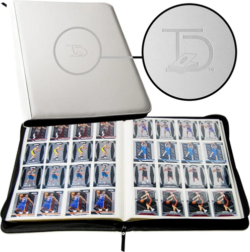 16-Pocket White Card Binder  Side Loading for TCGs Like Pokemon, Yu-Gi-Oh & More