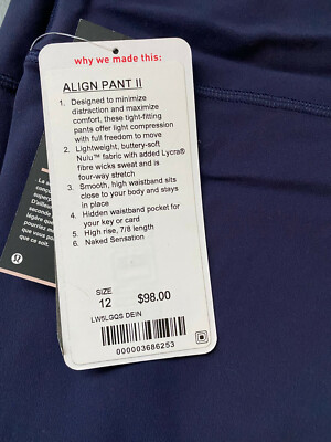 lululemon Align Pant II サイズ6 ネイビー Lululemon Align Pant II - Midnight Navy - lulu fanatics