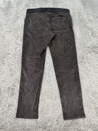 Karen Kane Pants Womens Large Brown Faux Leather Snake Skin Pull On Trousers Vtg - Picture 2 of 10