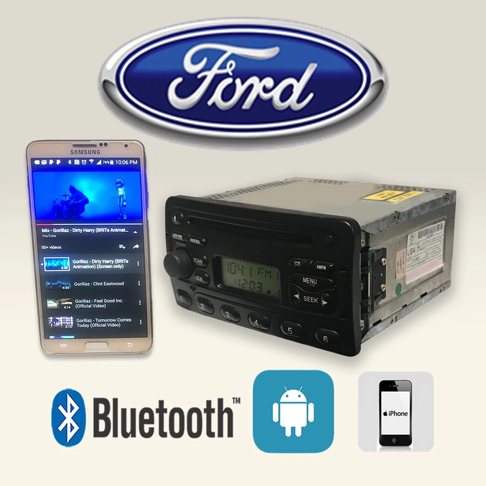✅2000 2001 2002 FORD FOCUS AM FM CD BLUETOOTH RÁDIO FABRICANTE DE EQUIPAMENTO ORIGINAL ATUALIZADO - Imagem 2 de 3