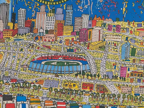 James RIZZI: original Poster "A VILLAGE FOR THE WORLD", Olympia, 1996 - Bild 2 von 5