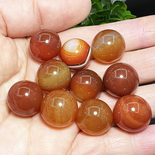 15mm+ Bola de ágata roja cuarzo esfera de cristal tallada a mano gemas figuras 20 piezas + caja - Imagen 5 de 12