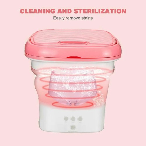 MINI Folding Washing Machine Portable for Clothes with Dryer Bucket for Tra - Picture 2 of 12
