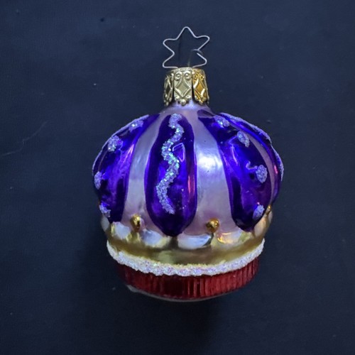 Old World Christmas Inge-Glas Vintage Ornament Blown Glass Cupcake Germany - Picture 2 of 4