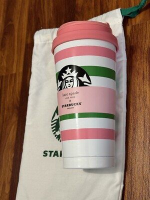 STARBUCKS KATE SPADE NYC GLAS STREIFENBECHER LIMITED EDITION 16 OZ 454 ML