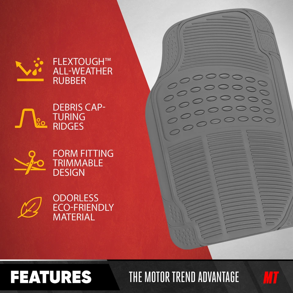 Juego de 4 alfombrillas de goma gris para coche resistente para todo tipo de clima MAX protección Foto 4 de 4