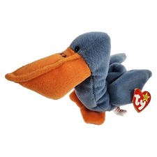 Ty  Beanie Babies 1996 Scoop the Pelican PVC With Tag & Tush Errors MINT