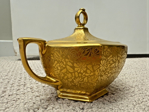 GORGEOUS! Vintage MZ Altrohlau Czechoslovakia Creamer & Sugar 22 Karat Gold - Picture 2 of 14