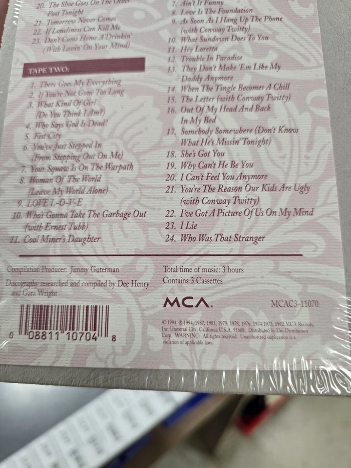 Honky Tonk Girl The Loretta Lynn Collection New Sealed Cassette Tapes - Image 3 of 3