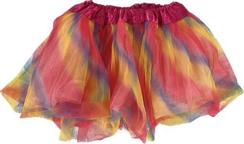 Girl Toddler Pink Rainbow Tutu Puffy Skirt 16” x10” Costume Dress Up Play