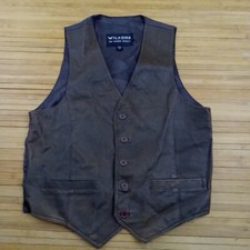 Vintage Wilsons Leather Waist Coat Vest Medium Brown