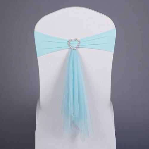 10 PCS Flower Lace Heart Buckle Elastic Chair Sashes Cover Wedding Party Decor - Picture 11 of 14