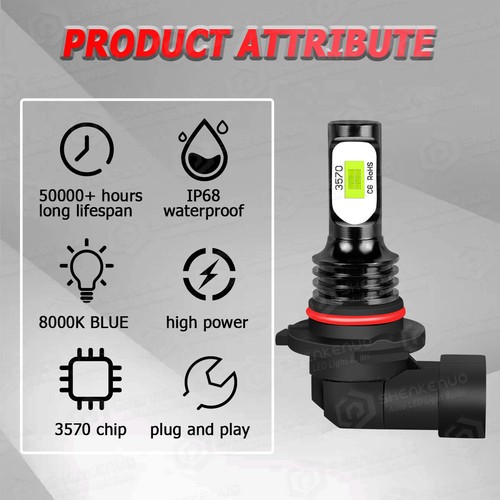 8000K For Honda Accord 2013 2014 2015 LED Headlight Kit High Low+Fog Lamp Bulbs - Picture 5 of 12