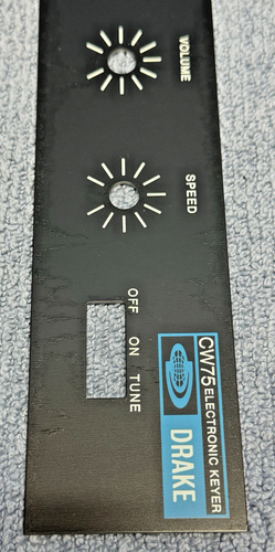 DRAKE CW75 Electronic Keyer Faceplate...New Old Stock - Picture 3 of 4
