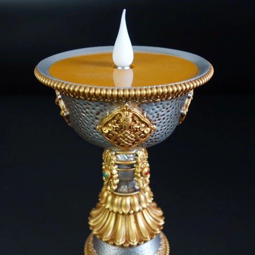 1 Stück simulierte elektronische Butterlampe angetrieben rauchfreie drahtlose buddhistische Lampe - Bild 5 von 12