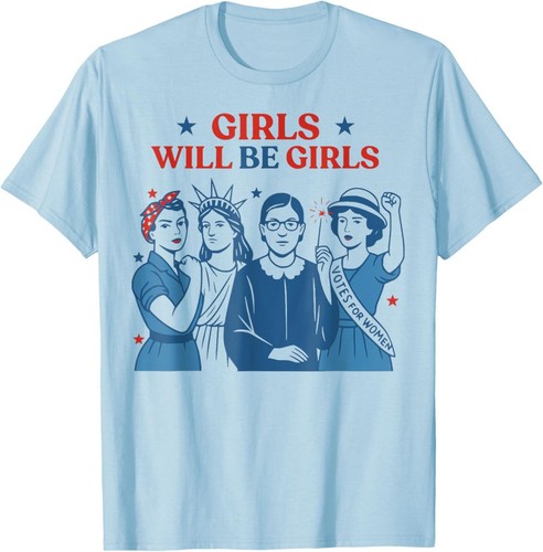 T-shirt donna ragazza sarà ragazza femminista patriottica 4 luglio - Foto 4 di 7