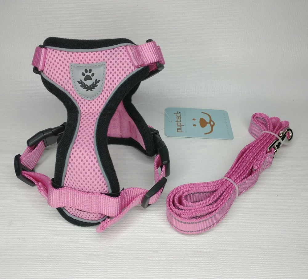 Dog Harness And Leash Lead XS For Extra Small Dogs Pink