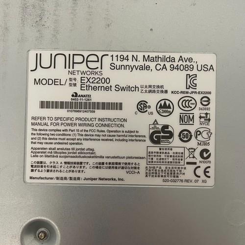 Juniper EX2200-48T-4G 48-Port L2 L3 SFP Switch - Picture 7 of 7