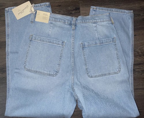 Pantalones de mezclilla recortados rectos de tiro alto vintage para mujer - hilo universal 8 REG J - Imagen 5 de 7
