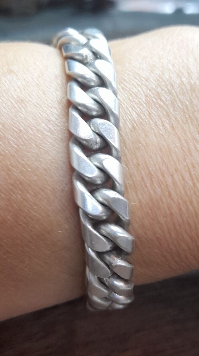 vintage heavy solid 925 sterling silver mexico cuban link vintage heavy solid 925 sterling silver mexico cuban link
