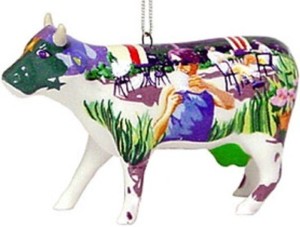 Cow-Parade-2002-IT-039-S-A-COWPUCCINO-MORNING-ORNAMENT-7092-New-amp-Hard-to-Find
