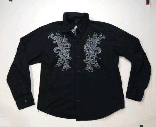 Pop Icon Clothing Shirt Mens Black XL Gothic Cyber Grunge MMA Affliction Style