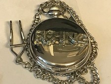 Fishing TG42 Pewter on a Silver Pocket Watch Quartz fob